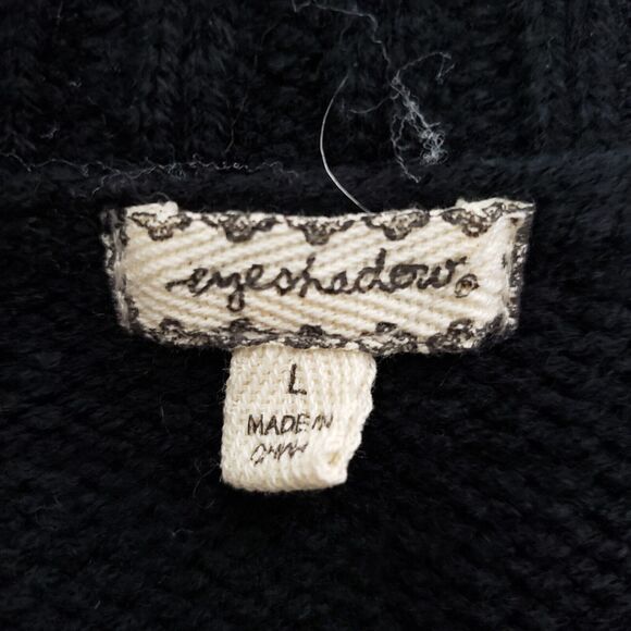 Eyeshadow Womens Sweater Vest Large Faux Fur Panels Black Open Front Sleeveless - Picture 7 of 10